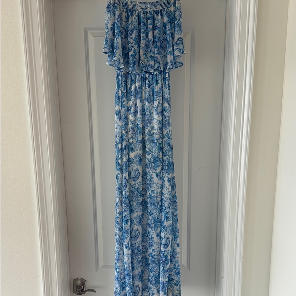 Show Me Your Mumu Blue Floral Maxi Dress